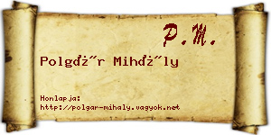 Polgár Mihály névjegykártya